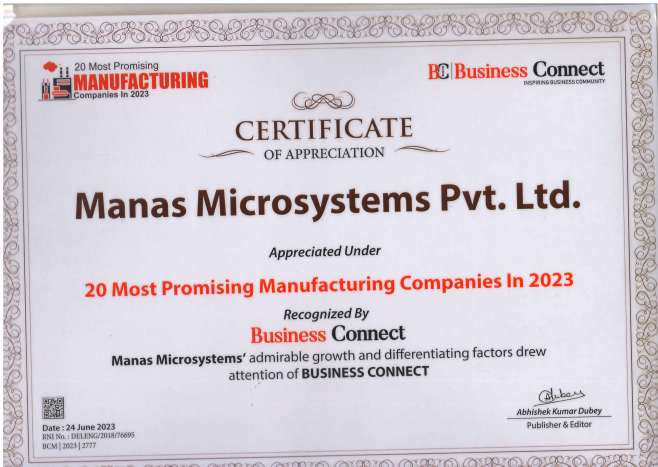 Certificate from Business connect magazine